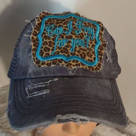 CC Distressed "Can I Pray For You" Pony Cap - Picture 2 of 8